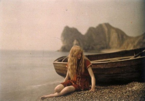 1913 год - одна из первых цветных фотосессий для девушек