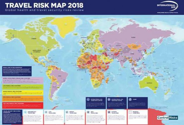 Мексика, Египет, Индия и Украина являются примерами "средних" рейтингов риска путешествий