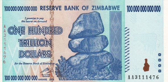 100 трлн. зимбабвийских доларов