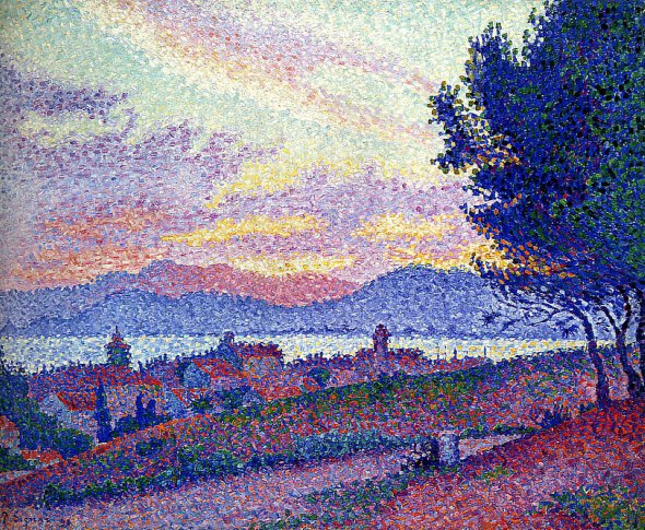 Поль Синьяк. Saint Tropez. Sunset in the Pine Woods, 1896