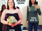 У 2011 році вона важила більше 136 кг. За 5 років вона скинула більше 73 кг.