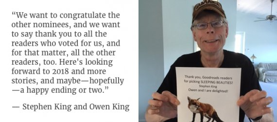 Стивен Кинг и его сын Овен выиграли в номинации "Лучшая книга ужасов"