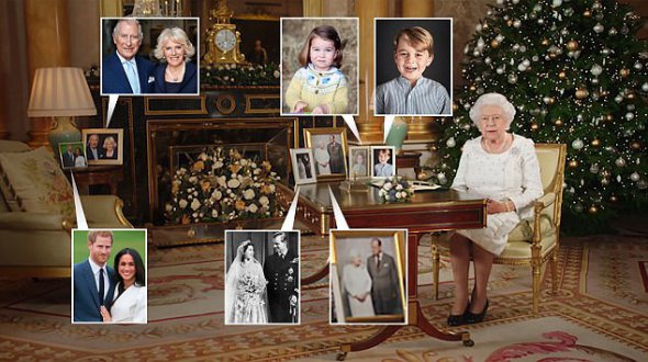 На кадрах телезвернення королеви журналісти розгледіли портрет принца Гаррі та Меган