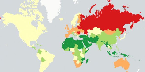 Якщо вірити карті споживання алкоголю, Україна - це Європа.