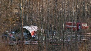 Ліве крило літака Ту-154М, в якому перебував польський президент Лех Качинський, було знищене внаслідок внутрішнього вибуху. Фото: Укрінформ