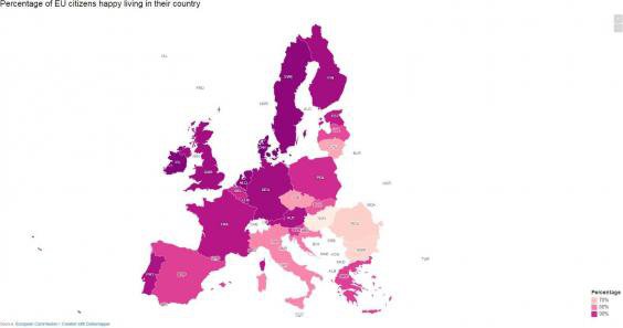 Самыми счастливыми оказались жители Дании, а самыми несчастными - Венгрии