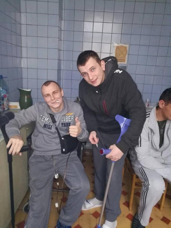 Поранені бійці в Київському клінічному госпіталі, що на Печерську 