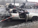Авария в Киеве, в которой сгорело 4 автомобиля