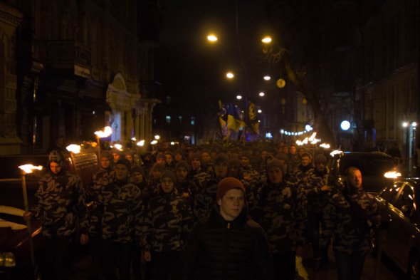 Факельное шествие "Национального корпуса" по Киеву