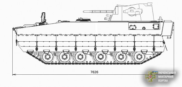 Вид збоку на БМП-У