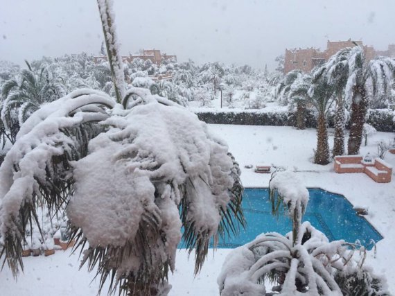 В Марокко выпал снег