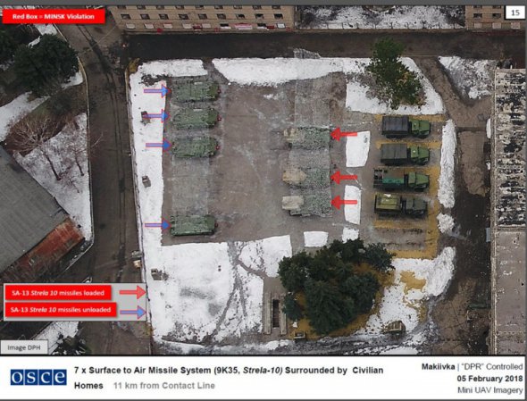 ОБСЄ показали сховані зенітно-ракетні комплекси бойовиків