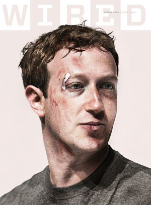 Журнал Wired розмістив  портрет побитого Цукерберга як символ критики соцмережі Facebook