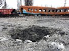 Крупнейший железнодорожный узел в Дебальцево, уничтожен во время боев.