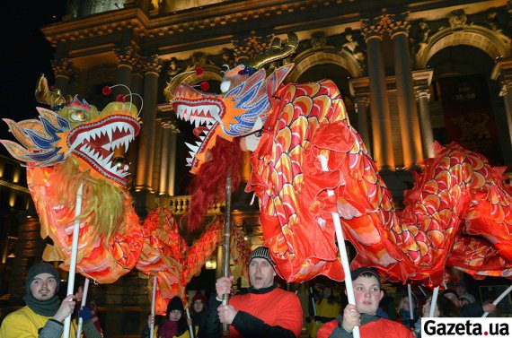 У центрі Львова розпочалось масштабне святкування Китайського Нового Року.