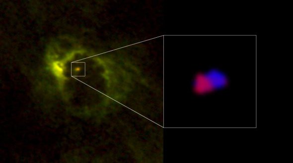 Телескоп ALMA запечатлел, как область пространства-времени поглощает структуру из газа и пыли