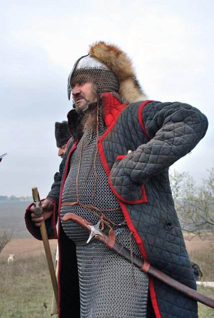 Сашко Лірник під час зйомок фільму "Чорний козак"
