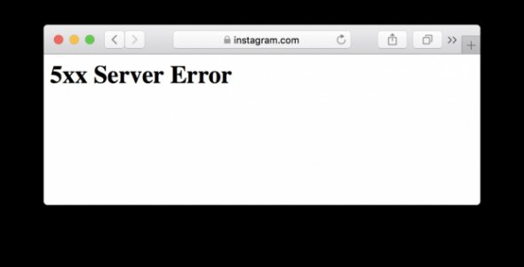 У випадку з намаганням увійти в Instagtam, користувачів чекав лише напис "5xx Server Error"