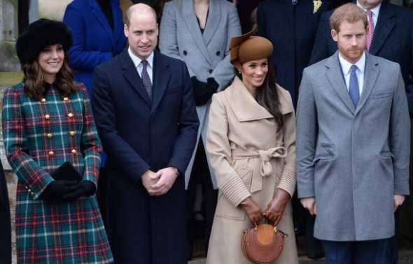 Принц Гарри, его невеста Меган Маркл, принц Уильям и Кейт Миддлтон