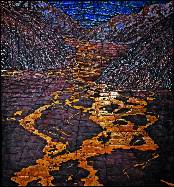 Картину ”Золота ріка” художник із Києва Олексій Коваль створив у техніці гарячої емалі. Зобразив Калі-Ґандакі – ліву притоку Гангу, що тече в Індії та Непалі