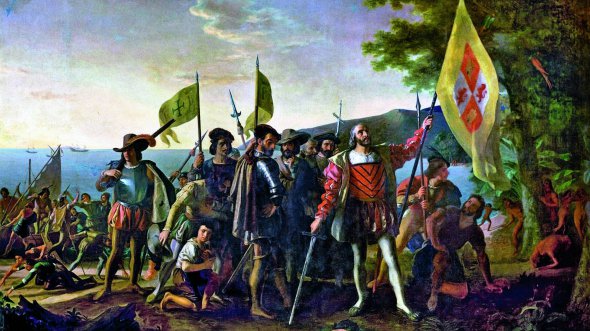 Картину ”Висадка Христофора Колумба в Америці” художник Джон Вандерлін намалював на замовлення американського конгресу 1847 року. До кінця життя Колумб так і не дізнався, що відкрив нову частину світу. Вважав ці землі Західною Індією – Вест-Індією
