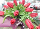 На винницком ринке "Урожай" больше всего покупають тюльпаны и корзинки з сборными цветами