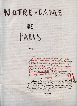 Первая страница рукописи романа "Собор Парижской Богоматери"
