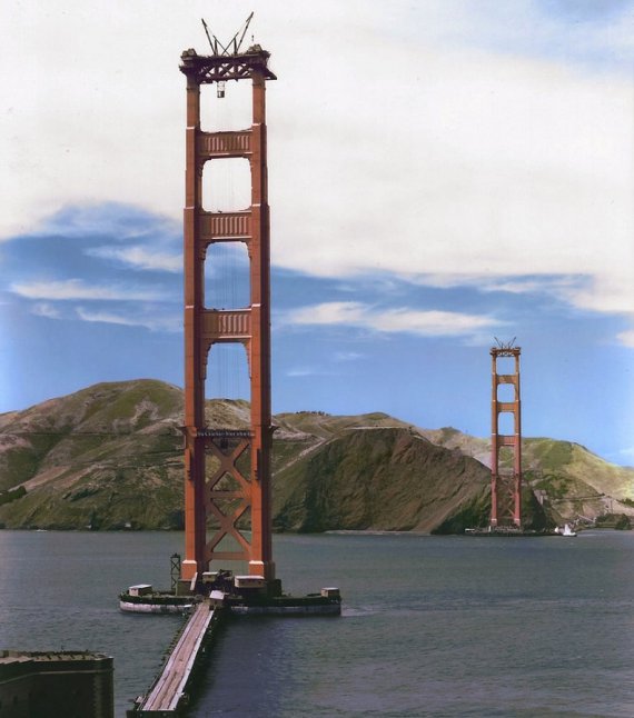 Будівництво Моста Золотих Воріт у Сан-Франциско, 1934 р.