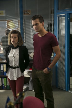 Анна Кузіна і Олександр Скічко на зйомках нового серіалу "Копи на роботі"