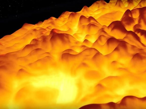 NASA продемонструвало 3D-ілюстрацію бурхливого північного полюса Юпітера.
