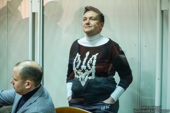 Надежда Савченко в суде 23 марта, когда объявила голодовку.