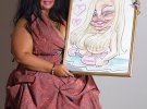 Крістіна у 2014-му до бандажування шлунка та карикатура, на яку вона хоче бути схожою
