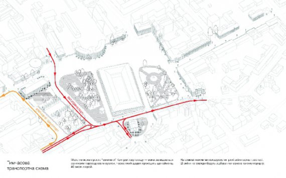 Схема руху транспорту по Контрактовій площі після реконструкції
