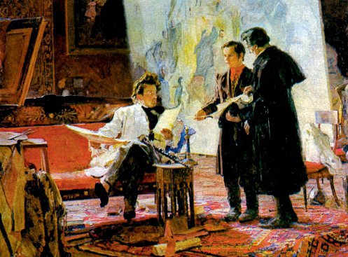 Георгій Меліхов ”Молодий Тарас Шевченко в майстерні у Карла Брюллова”, 1947 рік
