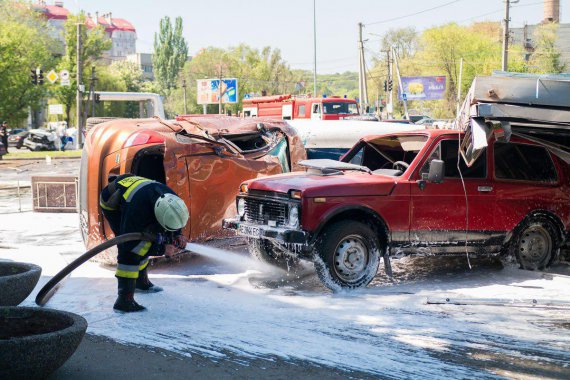 За словами водія, фури, який протаранив 13 авто, у нього відмовили гальма