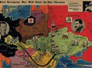 Иллюстрация из американского журнала «Look»: «Следующая война в Европе начнется с Украины». 14 марта 1939