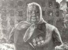   Картина "Опаленная войной" - фронтовая радистка Юлия Еманова, потеряла руки и ноги, лишилась речи и слуха