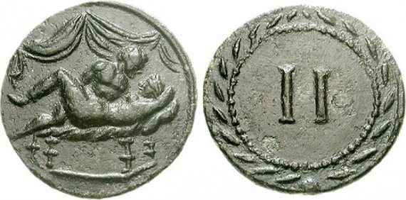 После принятия Римом христианства эротические монеты ушли в подполье