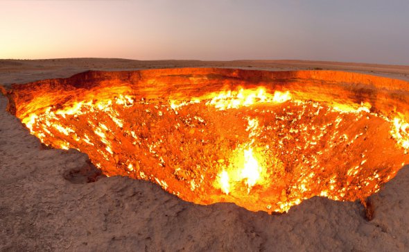 Ворота в ад или газовый кратер Дарвазе, Туркменистан