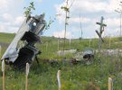 На месте падения самолета близ села Пришиб установили траурный мемориал.