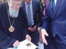 Вселенский Патриарх Варфоломей I принимает украинскую делегацию во главе с волонтером Семеном Кабакаевим.