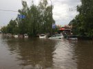 У Луцьку пройшов сильний дощ з градом, вулиці міста затоплені. Фото: Facebook