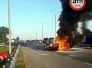 На 180 км трассы Киев-Харьков произошло смертельное ДТП с пожаром