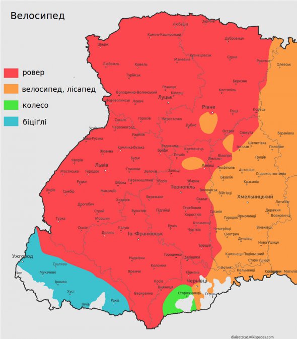 Карти діалектів Західної України