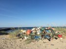 Крымское побережье в районе Евпатории покрыли горы мусора. Фото: Facebook
