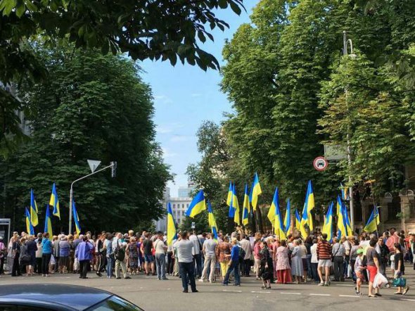 Під Адміністрацією президента проходить мітинг з вимогою звільнити Максима Степанова з посади голови Одеської ОДА