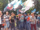На митинг приехали представители Донбасса, Львовщины и Волыни