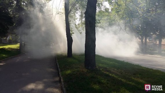 Пассажирская маршрутка загорелась в центре Ровно. Причину возгорания устанавливают эксперты