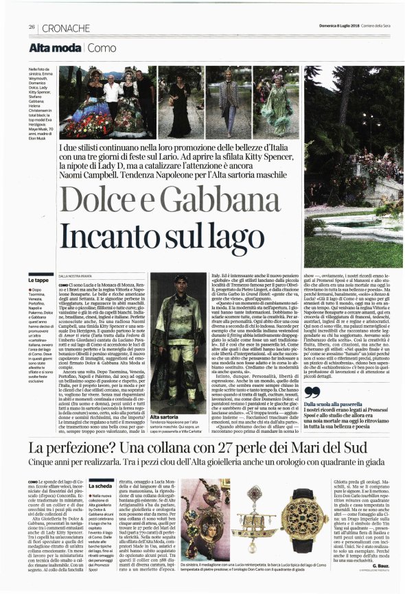 Corriere della Sera, 8 липня 2018 року