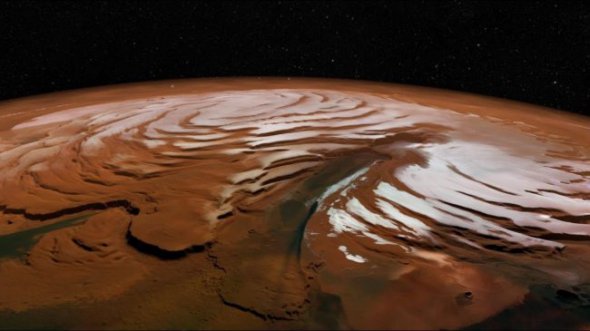 Поверхня Марсу не витримує високого тиску газу, який утворюється через танення льоду і тріскається. Через це, на поверхні планети з'являються чорні візерунки, які вчені прозвали "павуками". 
